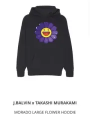 J Balvin x Murakami Takashi Hoodie Collaboration Black Small Hoodie #49ed71