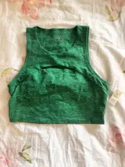 Offline By Aerie The Hugger Keyhole High Neck Sports Bra Small Green