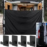 Fanfanwin 7x6 ft Large Camper Van Curtains Van Rear Door Shower Privacy Curtains with 2 Side Privacy Panels and Magnetic Hooks Adjustable Outdoor Shower Double Layer Changing Car Truck Travelling