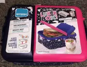 KIDS Smash All in One Lunch Box Navy with unicorns! Insulated Plastic Bento Box
