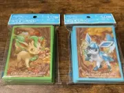 Pokemon Card Deck Shield Glaceon Leafeon Card Sleeve Set Protector 64pcs Japan