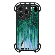 iPhone 16 Pro Ultra Bounce Case MagSafe Compatible THROUGH THE TREES, BOLD GREEN AQUA Colorful Forest Nature Wanderlust Boho Outdoors Mountains Watercolor Painting Clear Transparent Ebi Emporium