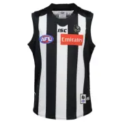Collingwood Magpies AFL ISC Home ISC Guernsey Kids Sizes 6-14! T0
