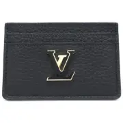 Louis Vuitton Card Case Porto Carte Capucine M11458 LV Logo Noir 0521b