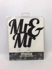 Gay Wedding Cake Topper Black Glitter Mr and Mr Same Sex Mr & Mr