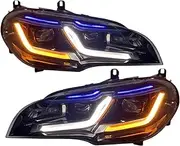 Car Headlamp Compatible For BMW X5 E70 Led Headlights 2007 2008 2009 2010 2011 2012 2013 Accessories Upgrade Led Front DRL Lights Assembly