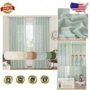 Stylish Light Filtering Linen Curtains for Bedroom & Living Room - 2 Panels