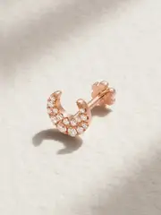 [MARIA TASH] MARIA TASH - Moon 18-karat Rose Gold Diamond Earring - One size One size Gold