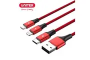 UNITEK USB 3-in-1 Micro USB + Type C + Lightning Cable - Red C4049RD
