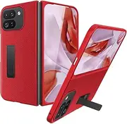 [Miimall] for Google Pixel 9 Pro Fold Case, [Front Screen Protector] [Kickstand], PU Leather Full Body Cover Heavy Duty Anti-Scratches Shockproof All-Inclusive Phone Case for Pixel 9 Pro Fold-Red