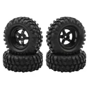 Buggy Rubber Tires + 5 Spoke Wheel Rim for RC HSP 1:10 Off-Road Pack of 4