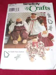 SIMPLICITY #9676 - CUTE 15" & 21" GINGERBREAD DOLLS & CLOTHES PATTERN FF