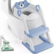 Potty Training Seat Step Stool Ladder, Kids Boys Girls Toilet Loo Childrens Blue