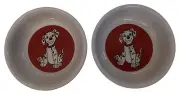 Set of 2 Disney One Hundred and One Dalmations Ceramic Pet Food Bowl