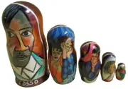 Picasso Artwork Paintings Nesting Doll Handmade/4.5" Set/Wood-Russia/NEW!