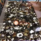 Black Agate Console Dining Table Handmade Furniture, Mid Century Modern Tables