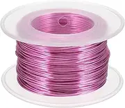 uxcell 20 Gauge / 0.8mm Anodized Aluminum Wire for Jewelry Craft Making, 100 Feet Bendable Flexible Wire for DIY Home Decor Gardening Sculpture, Dark Pink