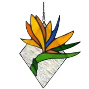 Stained Glass Flower Suncatcher Hanging Décor