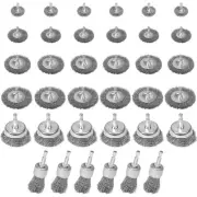 36 Pack Wire Brush for Drill Set,Wheel Brush,Cup Brush, Pen Brush Set for Drill