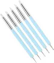 FUNOMOCYA 5pc Fontuce Styling Pen Set Soft Tip Dotting Tools for Cake Embossing Tracing