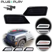 For 08-12 Jeep Liberty Smoke Lens Front Corner Dynamic Amber LED Signal DRL Lamp (for: Jeep)