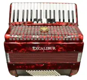 Excalibur Super Classic 72 Bass Accordion - Dark Red