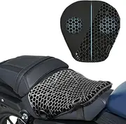 Heran Motorcycle Seat Cushion, 3D Honeycomb Structure & High Elasticity Gel Material Breathable Shock-Absorbing Seat Cover for Comfortable Long-Distance Riding