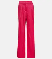 [Veronica Beard] Veronica Beard Robinne wide-leg linen-blend pants AU 14 pink