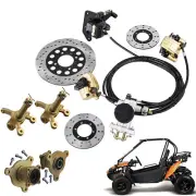 Foot Twin Brake Caliper +3 stud wheel hub Stub Axle for ATV UTV Go Kart Buggy