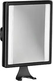 ConairMan LED Shower Mirror, Fog Free Mirror - Great for Shower Shaving, 2X Magnification, Glossy Black Finish