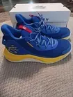 Size 10 Mens Under Armour Curry 3Z7 Basketball Shoes Warriors Blue Yellow NEW