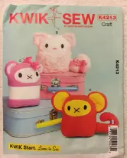 Kwik Sew 4213 Sewing Pattern Soft Toys New Uncut
