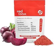 Red Tonik 100%Organic Superfood Powder|Beet Root|Mushroom|Turmeric|Goji|Daily Supplement with 13 Superfoods|Vitamins and Minerals|Boost Energy, Stamina|Post-Workout Recovery |196 Grams| Berry Flavor