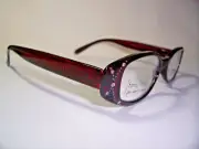 +1.25 READING GLASSES "Brown" 125 FULL MAGNIFICATION SPRING HINGE RHINESTONES