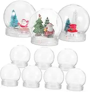 10pcs DIY Snow Globe Double Lids Water Globes Yarrow Fish Bowl Extra Small Automatic Large Favor Fillers Plain Pour para Supply Project Things Themed Kits Flat Plastic Transparent