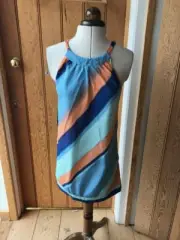 warehouse soft stripe halter top pure silk shiny uk 8 10 12 bnwt tie neck