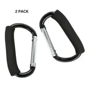 2 Pack Large Aluminum Carabiner 5" D Ring Snap Hook Key Chain Cushion Grip