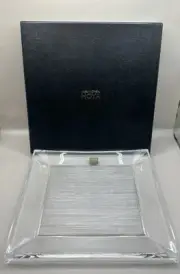 New in Box HOYA MUSEUM CRYSTAL 9" square SUSHI PLATE DISH Textured Clear PLATTER