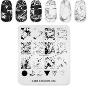 Professional Nail Art Stamping Plates with Marble Crack Geometry Pattern for Manicure DIY Image Print Nail Design Transfer Tools