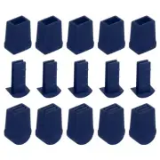 25Pcs Plastic Flat Bell End Stoppers, Cord Ends Lock with Lid, Navy Blue