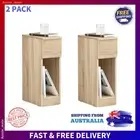 Set of 2 Bedside End Tables Sofa Side Table with Drawer Nightstand