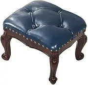 Footstool Dressing Table Small Foot Pu Leather Upholstered Chair Modern Home Living Room Bedroom Rectangular with Padded Seat (Color : 4)
