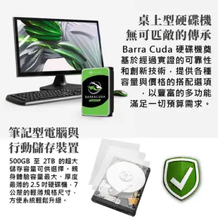 Seagate 希捷BarraCuda 2TB 2.5吋 內接式硬碟 ST2000LM015 廠商直送