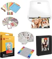 Step Instant Printer | Wireless Mobile Photo Printer with Zink Zero Ink Technology & KODAK App for iOS & Android (White) Gift Bundle, 2x3