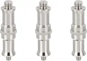 uxcell Camera Spigot Screws Converter 3/8" to 1/4" Male to Male, 3 Pack Tripod Screw Adapters Spigot Stud for Light Stand Hot Shoe Cold Shoe Adapter Ball Head Flash, Silver