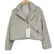 Lululemon Textured Teddy Cozy Fleece Collared Jacket Bone Size 4 NWT
