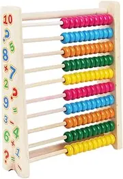 Multifunctional Abacus 1pcs Wooden Abacus Toy with 100 Multi-Color Beads Educational Toy Math Manipulatives for Boys Girls 3 Years Old and Up Learning Abacus