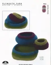 Plymouth Knitting Pattern P533 Galway Worsted Felted Nesting Bowls