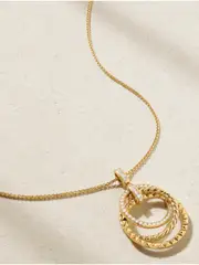 [David Yurman] David Yurman - Crossover Trio 18-karat Gold Diamond Necklace - One size One size Gold