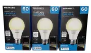 Merkury Innovations Indoor A19 Smart Light Bulb Dimmable White LED WiFi 3-Pack